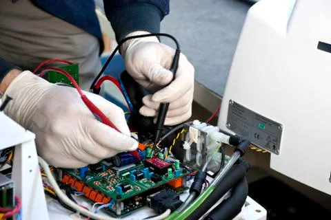 Electronic circuit test Stock Photos