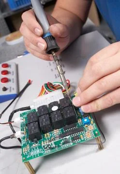 Electronic circuit test Stock Photos