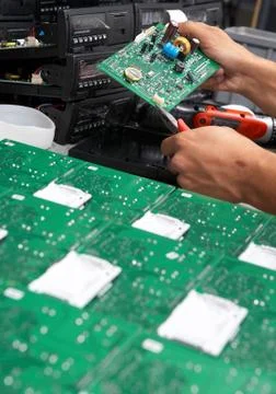 Electronic circuit test Stock Photos