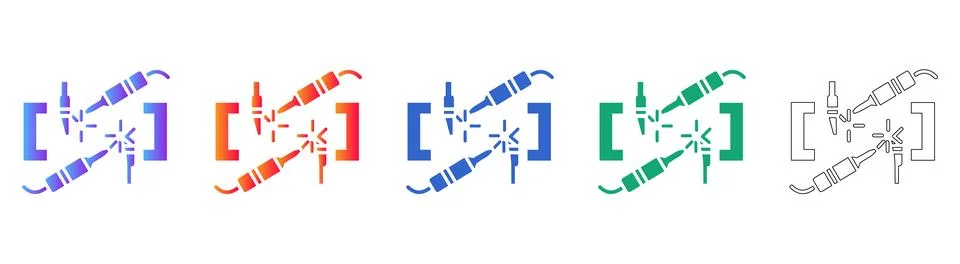 Electronic Circuit Testing Icons Stockillustratie