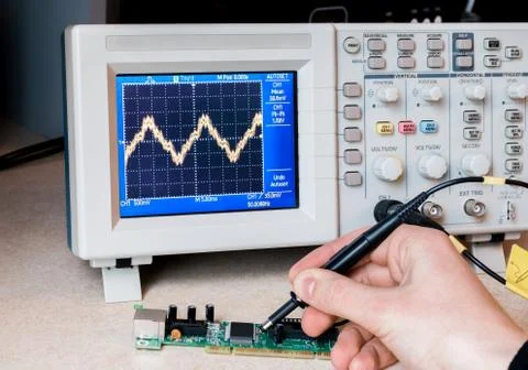 Electronic circuit testing Stock Photos
