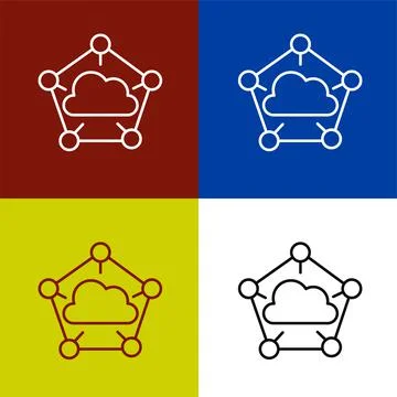 Electronic circuit thin flat vector illustration symbol Isolated template. Stock Illustration