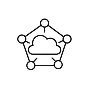 Electronic circuit thin flat vector illustration symbol Isolated template. Stock Illustration