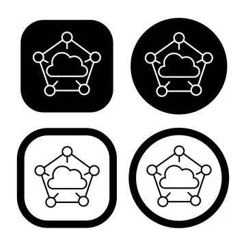 Electronic circuit thin flat vector illustration symbol Isolated template. Stock Illustration