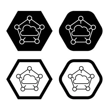 Electronic circuit thin flat vector illustration symbol Isolated template. Stock Illustration