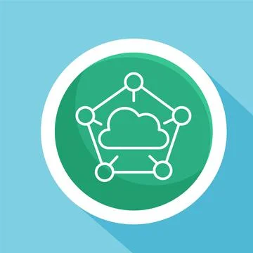 Electronic circuit thin flat vector illustration symbol Isolated template. Stock Illustration