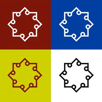 Electronic circuit thin flat vector illustration symbol Isolated template. Illustrazione stock