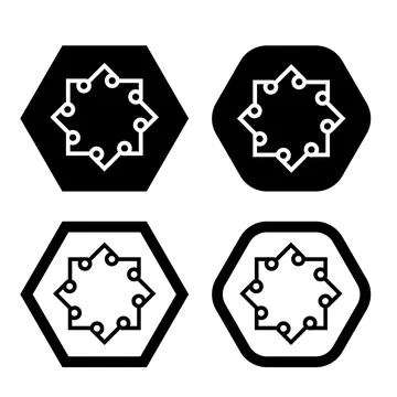 Electronic circuit thin flat vector illustration symbol Isolated template. Stock Illustration