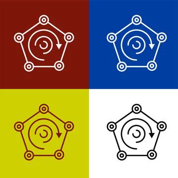 Electronic circuit thin flat vector illustration symbol Isolated template. Stock Illustration