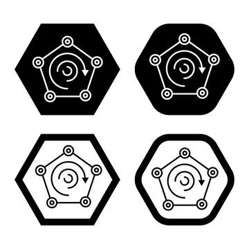 Electronic circuit thin flat vector illustration symbol Isolated template. Stock Illustration