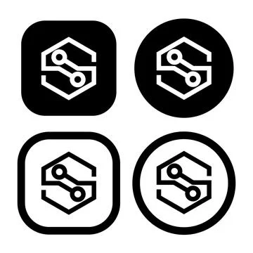 Electronic circuit thin flat vector illustration symbol Isolated template. Stock Illustration