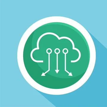 Electronic circuit thin flat vector illustration symbol Isolated template. Stock Illustration