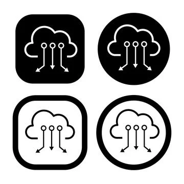 Electronic circuit thin flat vector illustration symbol Isolated template. Illustrazione stock