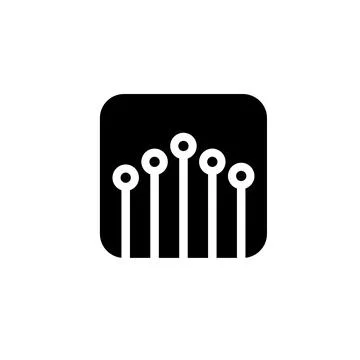 Electronic circuit thin flat vector illustration symbol Isolated template. Illustrazione stock