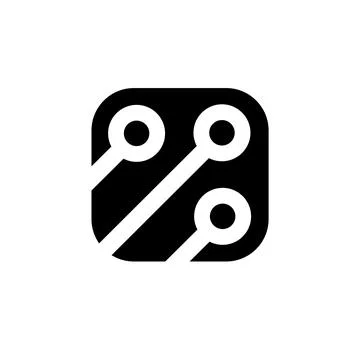 Electronic circuit thin flat vector illustration symbol Isolated template. Illustrazione stock