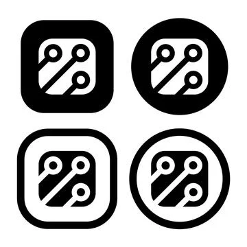 Electronic circuit thin flat vector illustration symbol Isolated template. Illustrazione stock