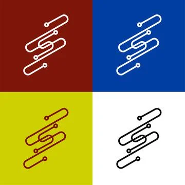 Electronic circuit thin flat vector illustration symbol Isolated template. Stock Illustration