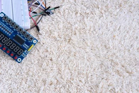 Electronic circuits and wires Stock Photos