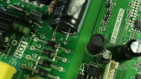 The electronic circuits close-up, macro Stock Footage 85236758