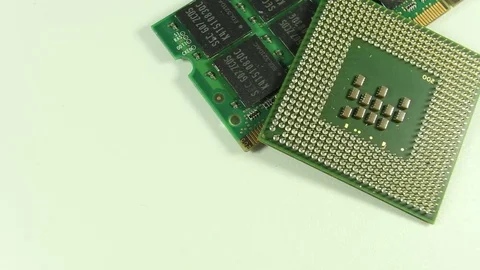 The electronic circuits close-up, macro Stock Footage 85237928