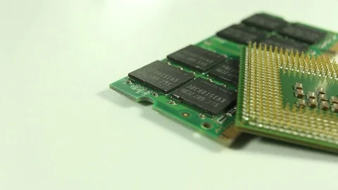 The electronic circuits close-up, macro Stock Footage 85238991