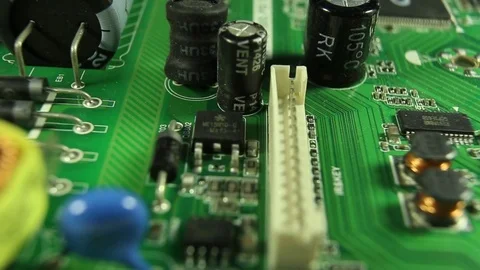 The electronic circuits close-up, macro Stock Footage 85240545