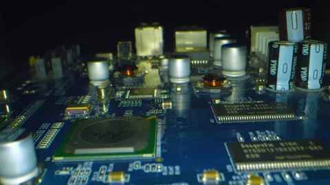 The electronic circuits close-up, macro. Industry, electronics. Stock Footage 141633451