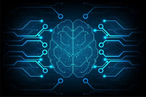 Electronic circuits in the form of the brain. Stock-Illustration
