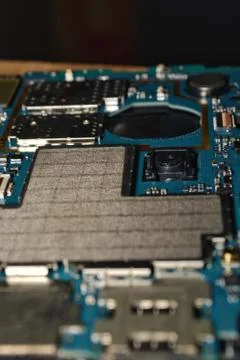 Electronic circuits of the tablet. Stock Photos