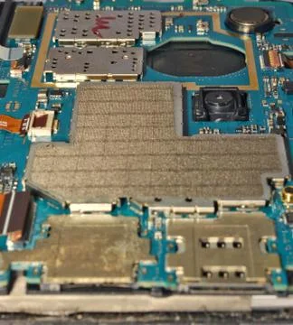 Electronic circuits of the tablet. Stock Photos