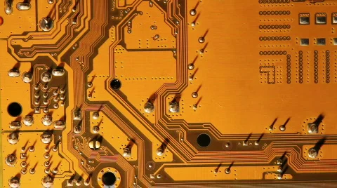 Electronic cirquit board fly over  Stock Footage 858091