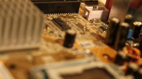 Electronic cirquit board fly over  Stock Footage 858101