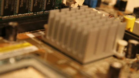 Electronic cirquit board fly over  Stock Footage 858228