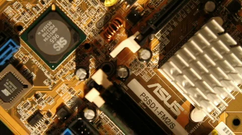 Electronic cirquit board fly over  Stock Footage 858248