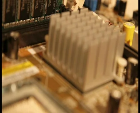 Electronic cirquit board fly over  Stock Footage 858373