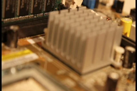 Electronic cirquit board fly over  Stock Footage 858394