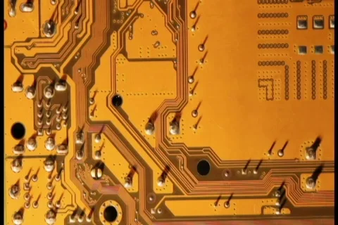 Electronic cirquit board fly over  Stock Footage 858402