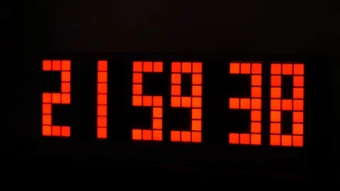 Electronic clock close up background 4K UHD video 3840x2160 Stock Footage 101364380