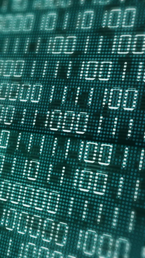 Electronic close up screen with changing binary code. Green computer display Stock Footage 271152648
