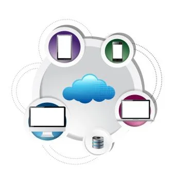 Electronic cloud computing network connection イラスト素材