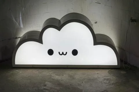Electronic cloud in the form of a lamp. Stock Photos