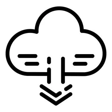 Electronic cloud icon, outline style Illustrazione stock