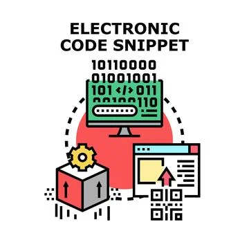 Electronic code snippet developing software process data Stock-Illustration
