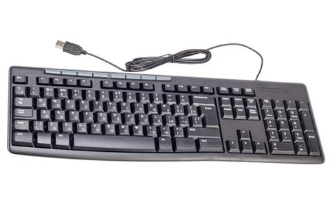 Electronic collection - black computer keyboard Stock Photos