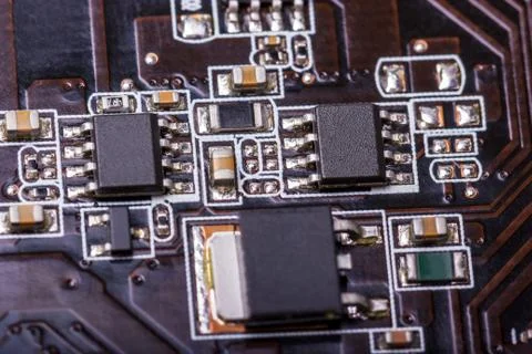 Electronic collection - computer circuit board Stock Photos