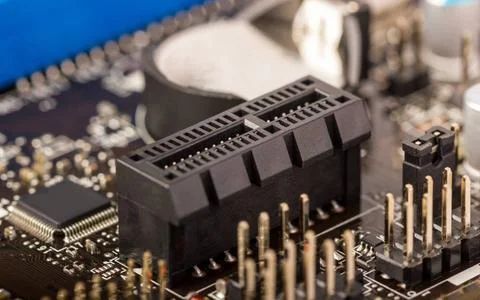 Electronic collection - computer circuit board Electronic collection - clo... Stock Photos