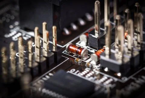 Electronic collection - computer circuit board Fragment a computer circuit... Stock Photos