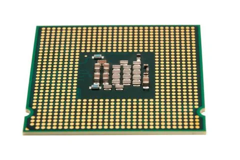 Electronic collection - Computer CPU Processor Chip isolated on white back... Stock Photos