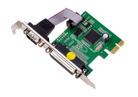 Electronic collection - computer digital i/o port card Stock Photos