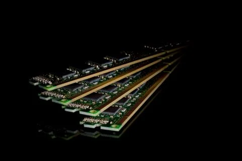 Electronic collection - computer random access memory (RAM) modules Stock Photos